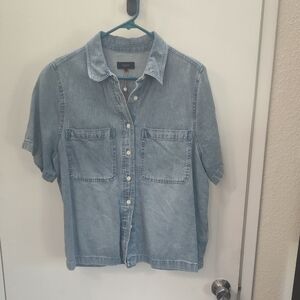 Quince Sky Blue Denim Top
